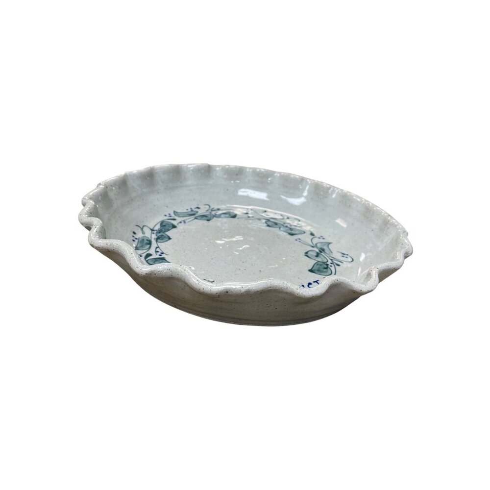 Great Bay Pottery gray scallop speckled VTG Handmade Bowl SKU 9670